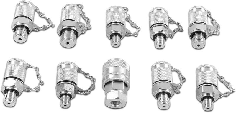SINOCMP 10 Pcs Test Connector Hydraulic Pressure Gauge Tee Coupling Fittings for Construction Machinery Excavator - Image 1